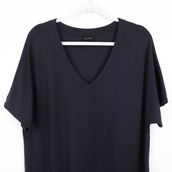 J. Jill Wearever Double-Face Jersey Dolman-Sleeve Dress Licorice Dark Grey XL - Picture 4 of 9